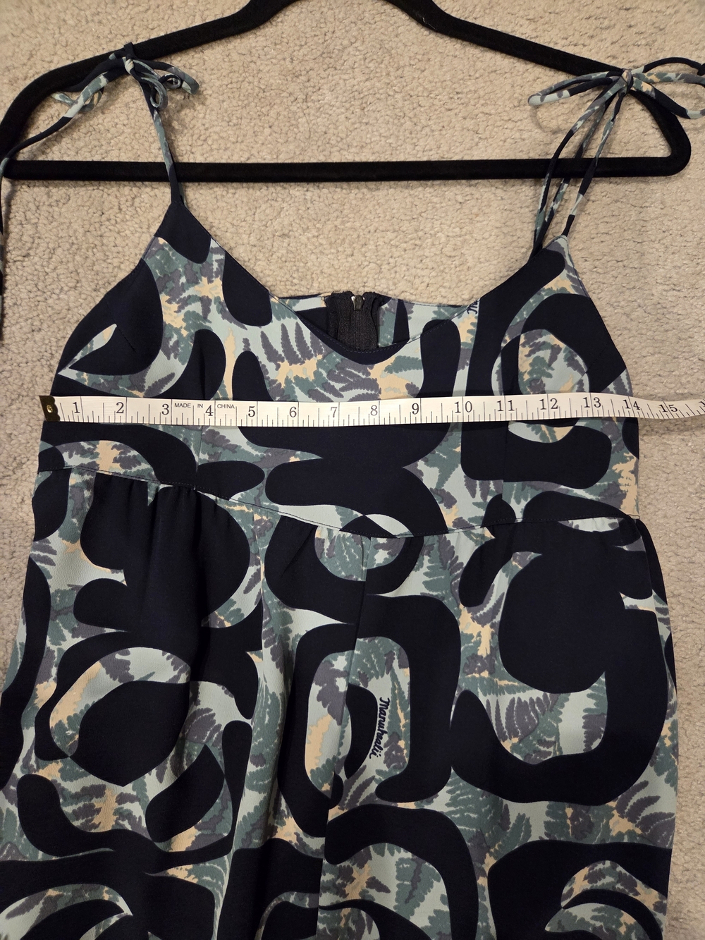 Sleeveless Printed Wide-Leg Jumpsuit in Black And Blue Green - Picture 5 of 5